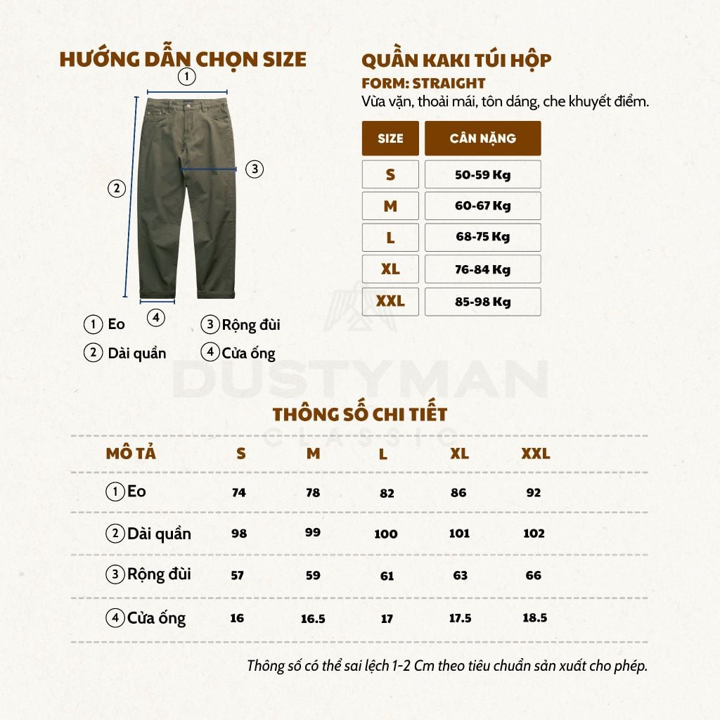 Quần Kaki Nam Rug Dustyman Slim Fit K666