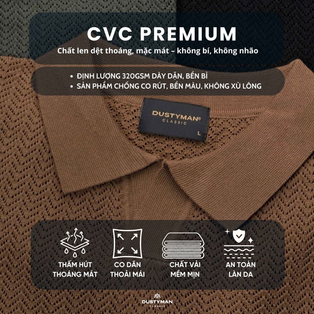 Áo Polo Sợi Dệt Kim Nhãn Dustyman Heritage Regular Fit DK820