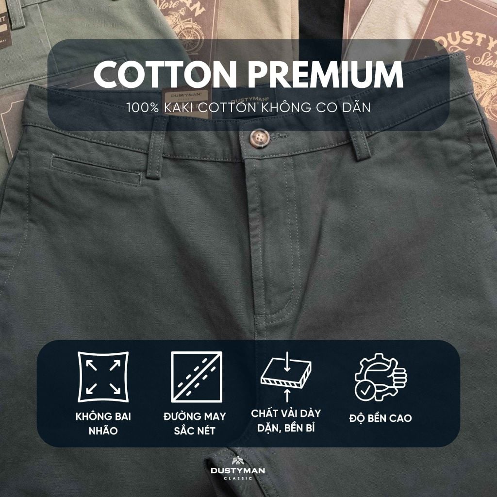 Quần Kaki Ống Đứng Nam Dustyman Trace Regular Fit K342