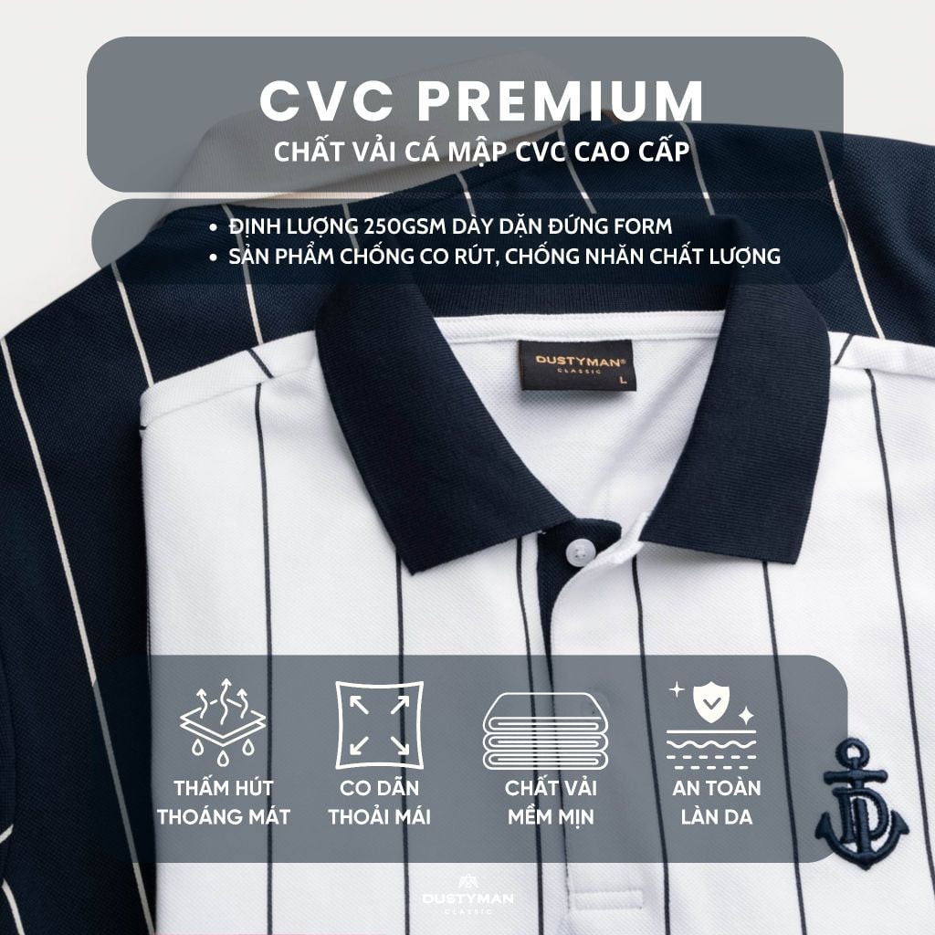 Áo Polo Sọc Nam Sail Dustyman Regular Fit PL101