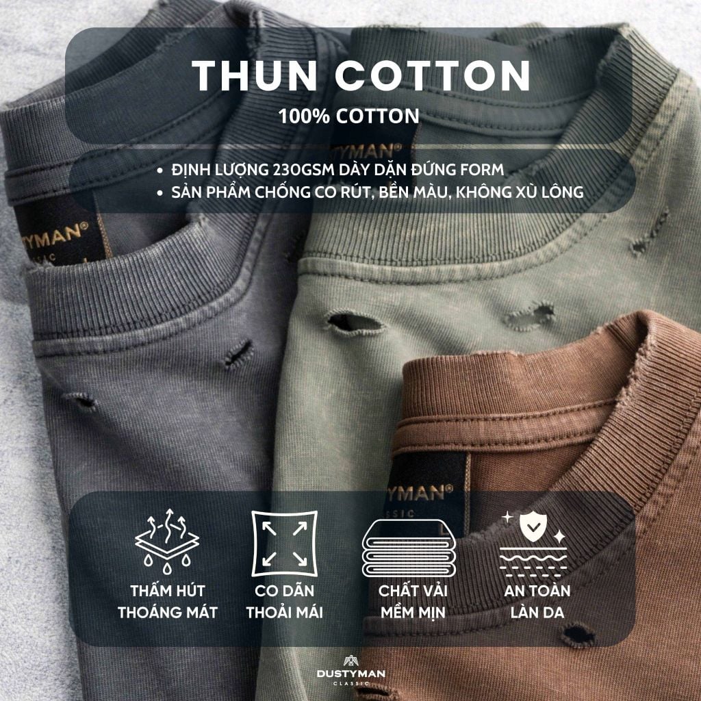 Áo Thun Wash Nam Dustyman Ravel Regular Fit T861