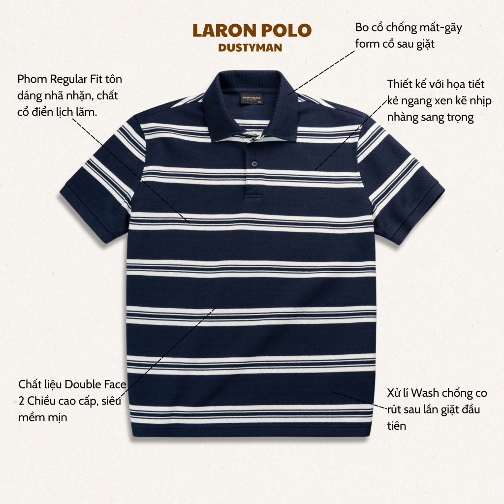 DRAVO POLO | VẢI DOUBLE FACE | REGULAR FIT | P676