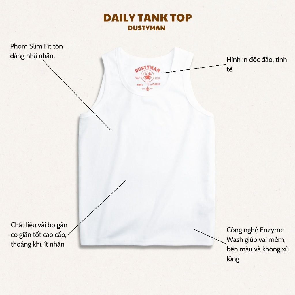 Áo Ba Lỗ Nam Daily Dustyman Slim Fit BL103