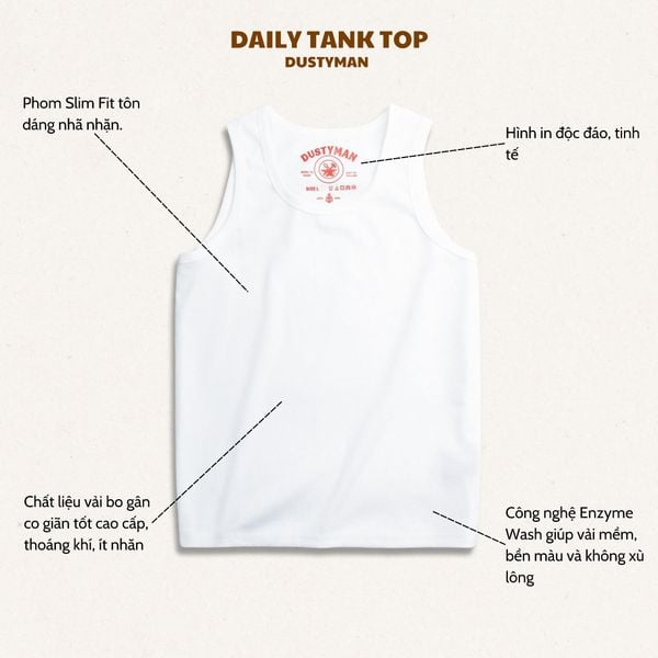 Áo Ba Lỗ Nam Daily Dustyman Slim Fit BL103 