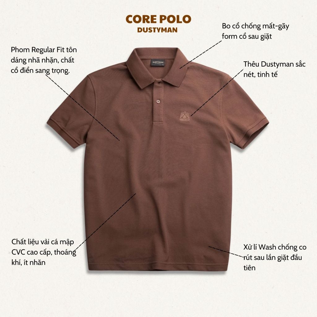 Áo Polo Nam Dustyman Core Regular Fit PL118