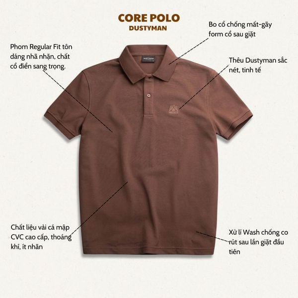  Áo Polo Nam Dustyman Core Regular Fit PL118 