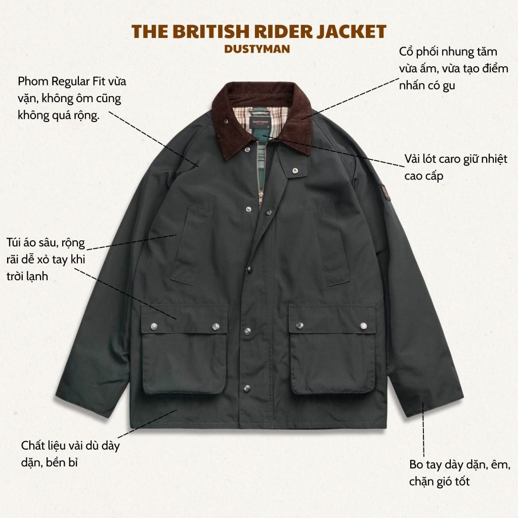 Áo Khoác Nam Dustyman British Regular Fit JK801