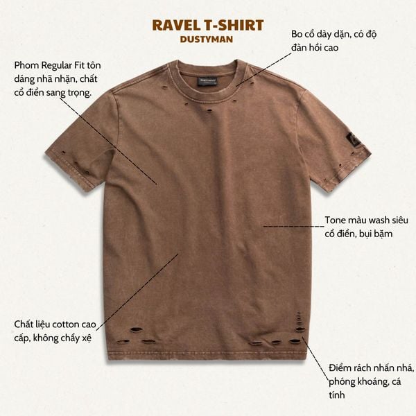  ÁO PHÔNG WASHED RAVEL | REGULAR FIT | T861 