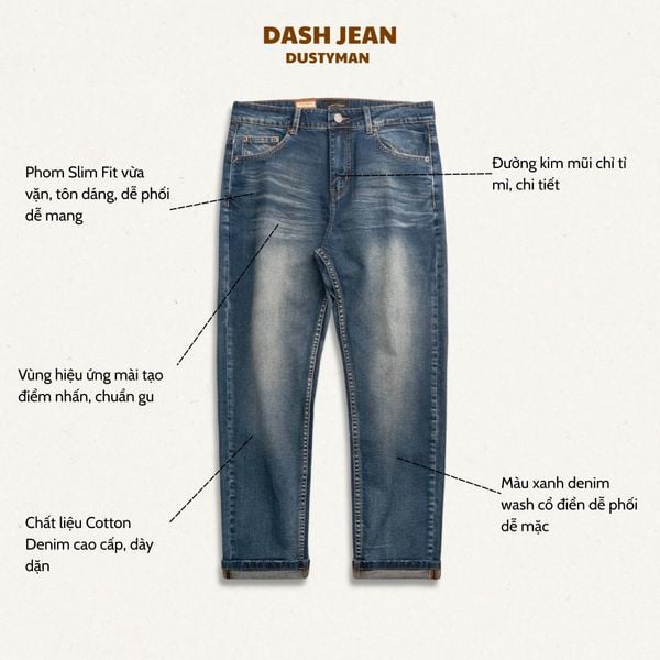  QUẦN JEAN ÔM NHẸ DASH | 611-17 SLIM FIT | BLUE 