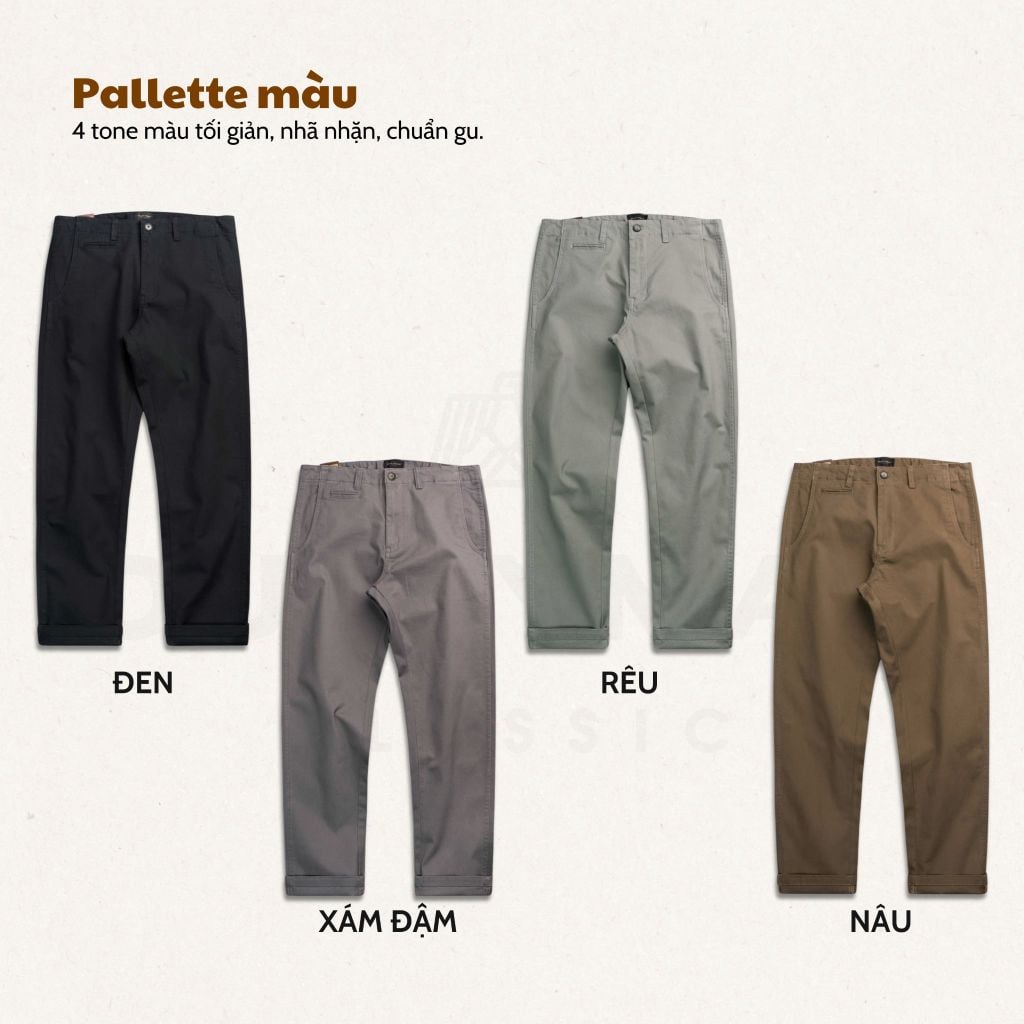 Quần Kaki Ôm Nhẹ Nam Dustyman Nova Slim Fit K685