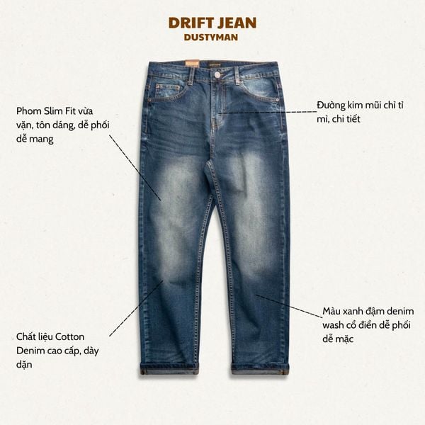  QUẦN JEAN ÔM NHẸ DRIFT | 611-11 SLIM FIT | BLUE 