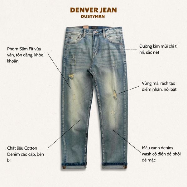  QUẦN JEAN ÔM NHẸ DENVER | 611 SLIM FIT | BLUE 