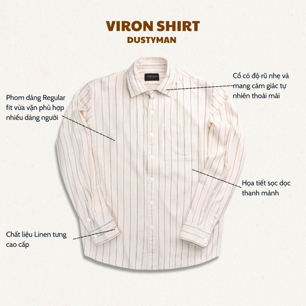 Sơ Mi Nam Viron Dustyman Regular Fit S801