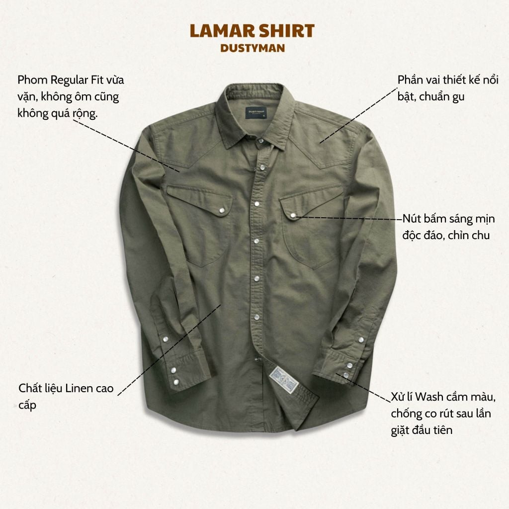 Áo Sơ Mi Nam Dustyman Lamar Regular Fit S652