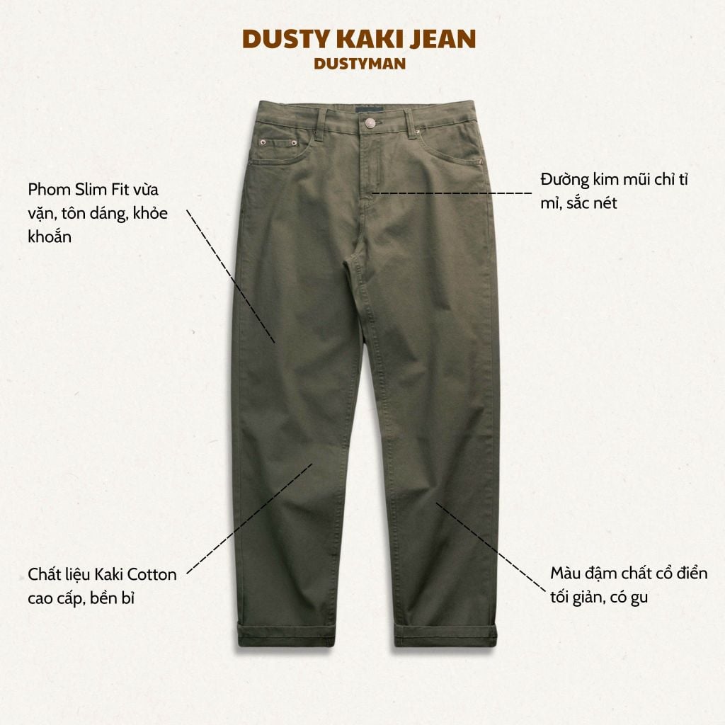 QUẦN KAKI JEAN DUSTY | SLIM FIT | KJ666