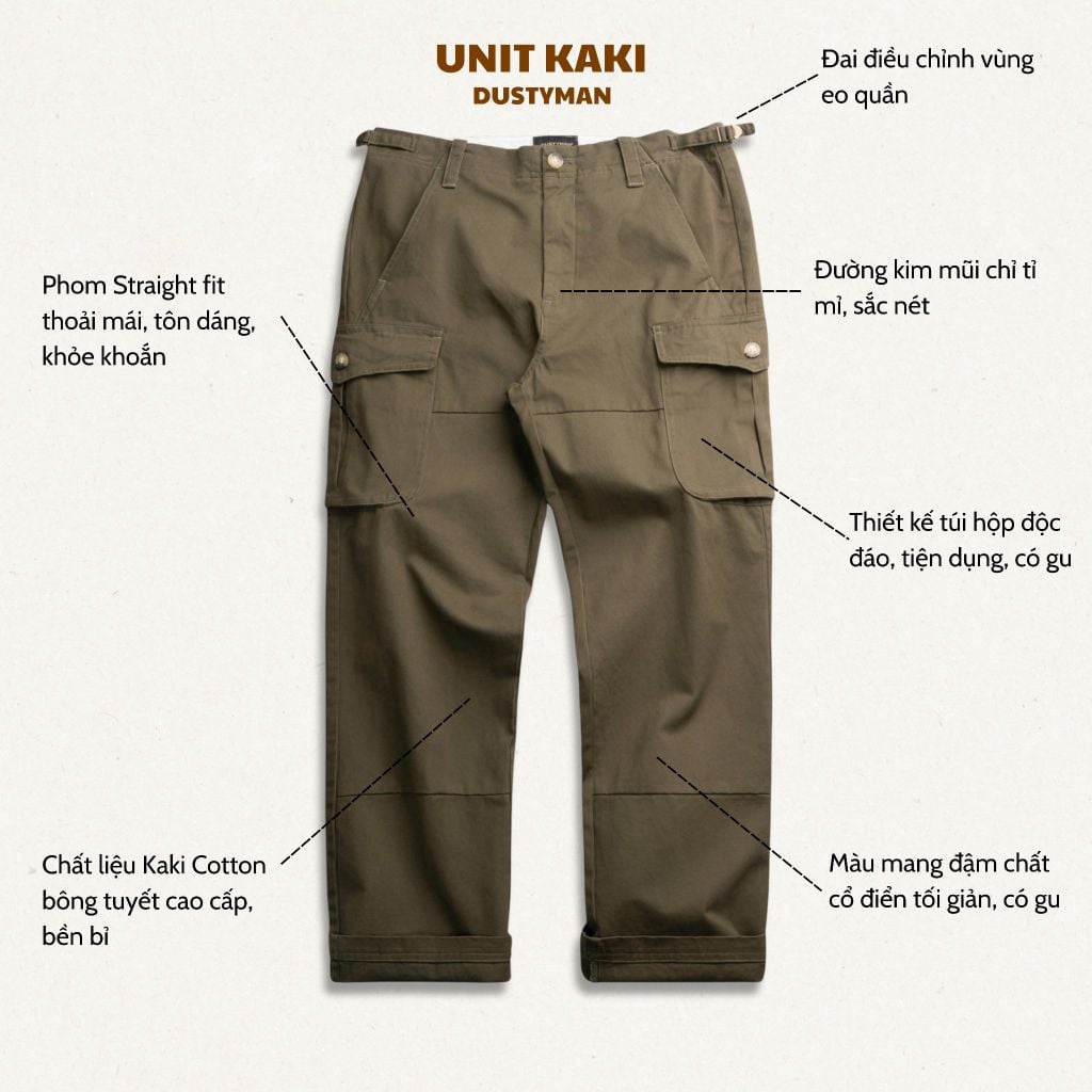 Quần Kaki Túi Hộp Unit Dustyman Straight Fit K161