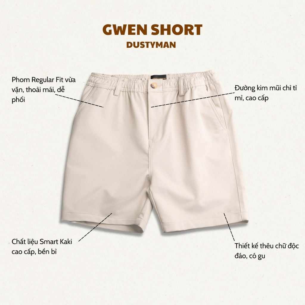 Quần Short Nam Gwen Dustyman Regular Fit SH385