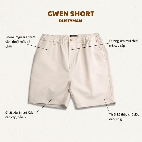  Quần Short Nam Gwen Dustyman Regular Fit SH385 