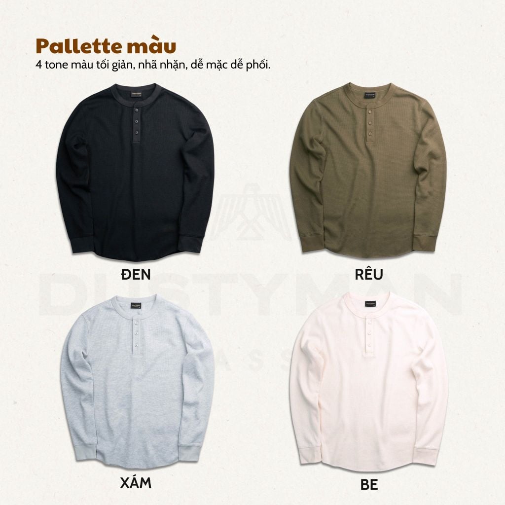 Áo Thun Dài Tay Henley Dustyman Regular Fit DT92