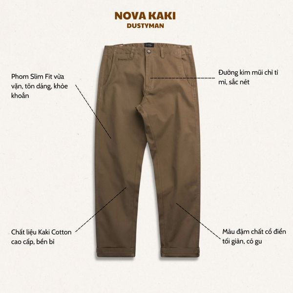  Quần Kaki Ôm Nhẹ Nam Dustyman Nova Slim Fit K685 