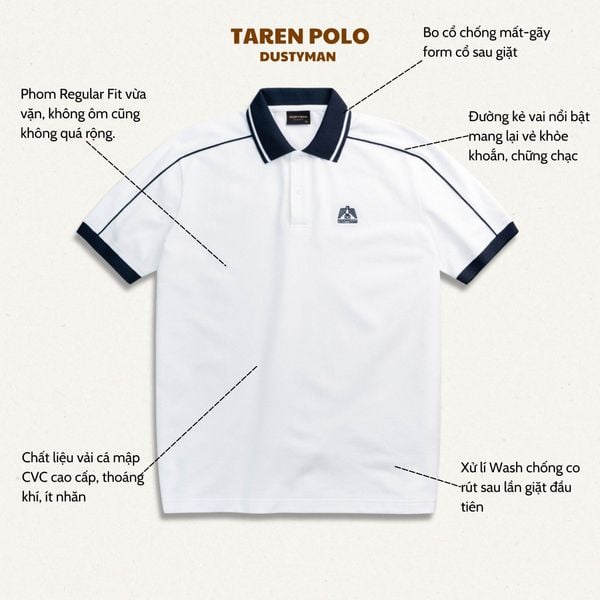  TAREN POLO | VẢI CÁ MẬP CVC | REGULAR FIT | PL672 