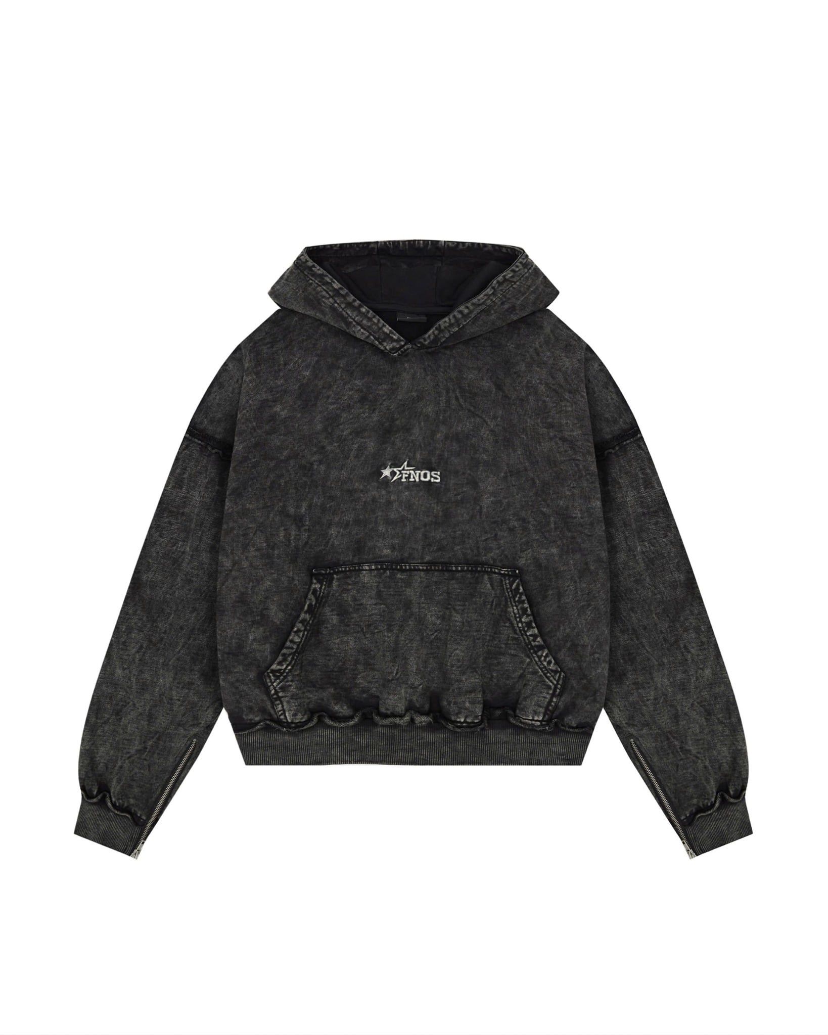  HDW1 - FNOS RÉVOLTE WASHED HOODIE - DARK WASH 