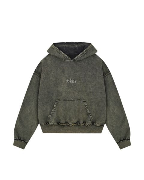  HDW2 - FNOS RÉVOLTE WASHED HOODIE - OLIVE WASH 