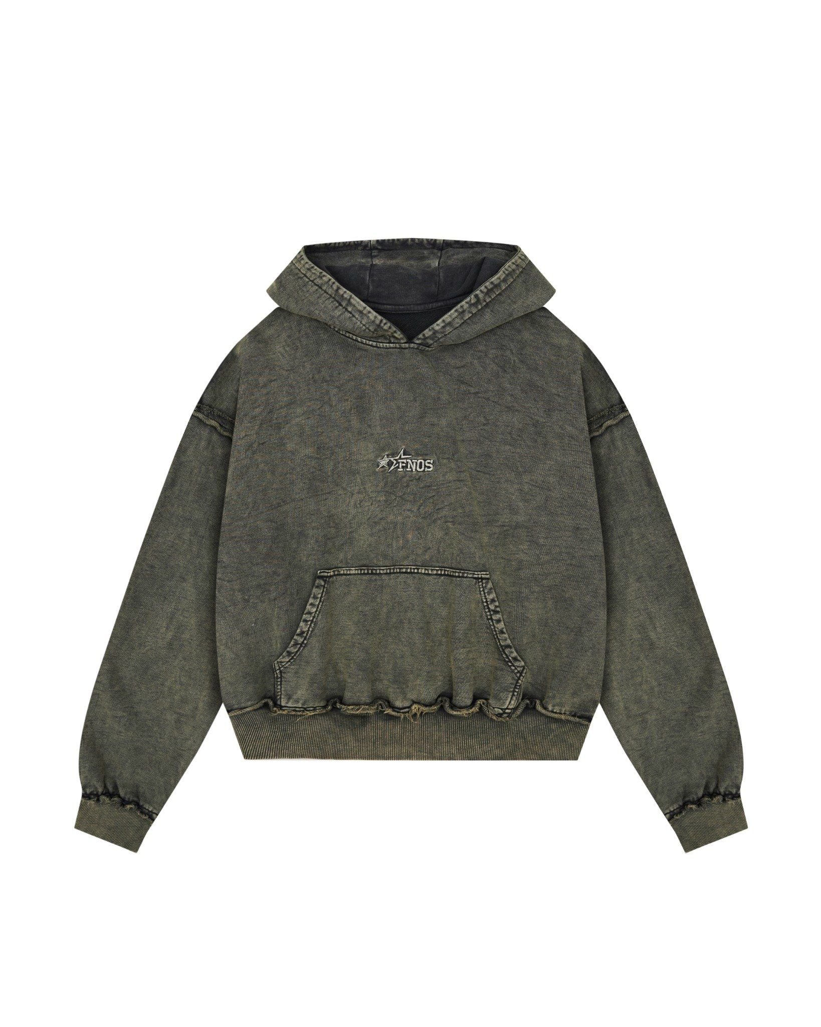  HDW2 - FNOS RÉVOLTE WASHED HOODIE - OLIVE WASH 