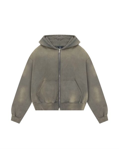  HD9 - 'INTROVERSE' DOUBLE ZIP HOODIE - OLIVE WASH 
