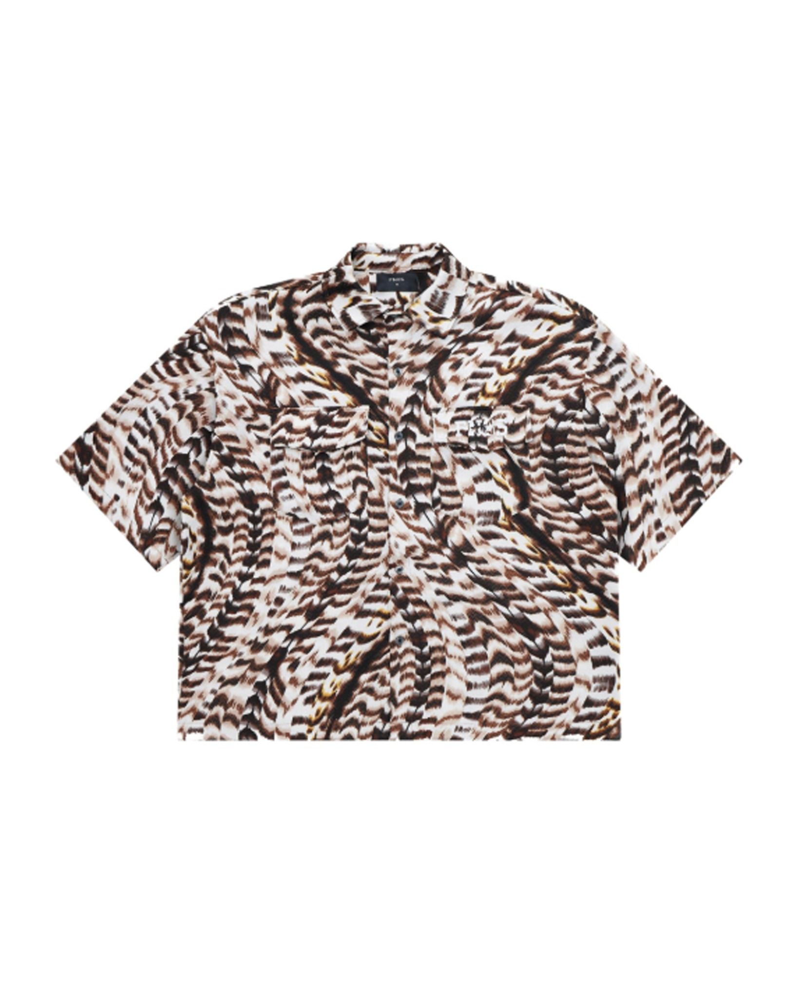  SH4 - SHORT-SLEEVE SHIRT WITH FEATHER-LEAF PATTERN 