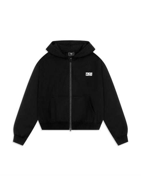  HD10 - BALANCE NUMBER DOUBLE ZIP HOODIE - BLACK 