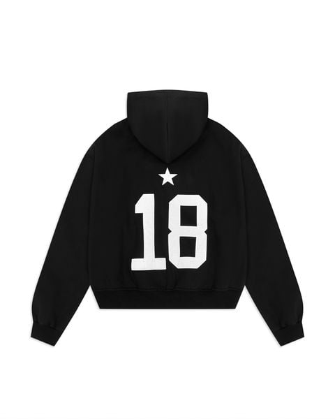  HD10 - BALANCE NUMBER DOUBLE ZIP HOODIE - BLACK 