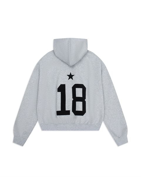  HD12- BALANCE NUMBER DOUBLE ZIP HOODIE - LIGHT GRAY VER2 