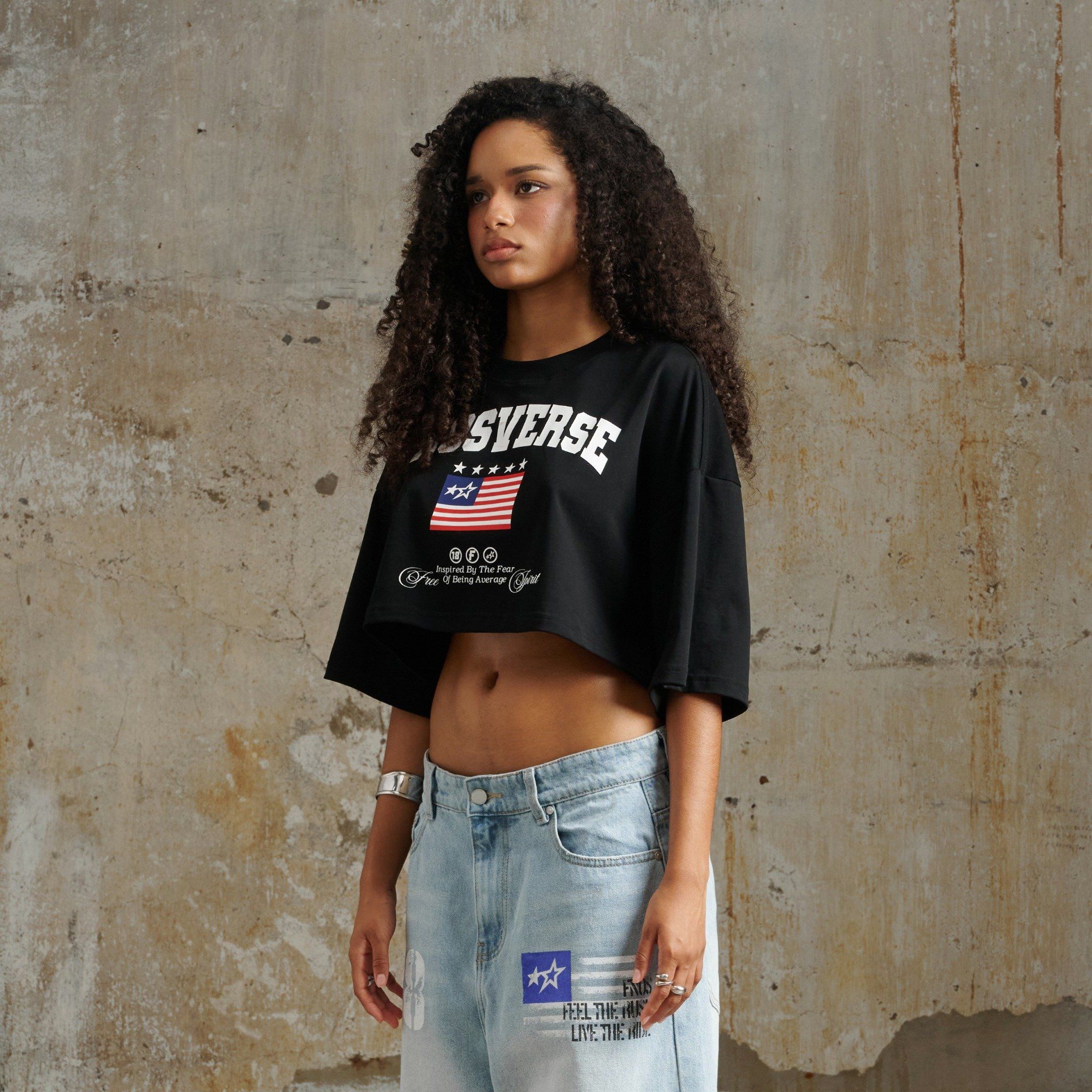 TCG6 - FNOS US CROPTOP - BLACK 