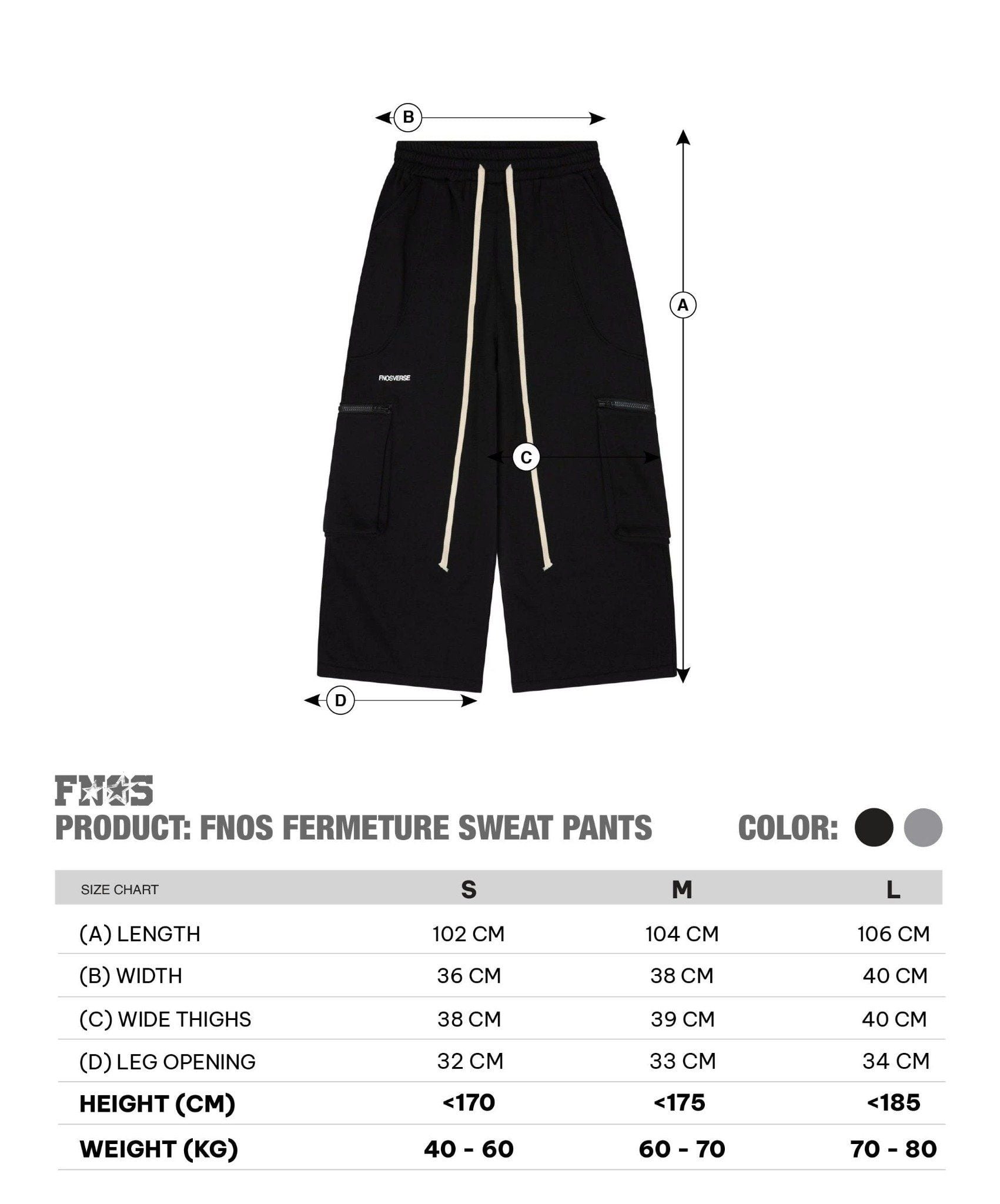  PSP1 - FNOS FERMETURE SWEAT PANTS -  BLACK 