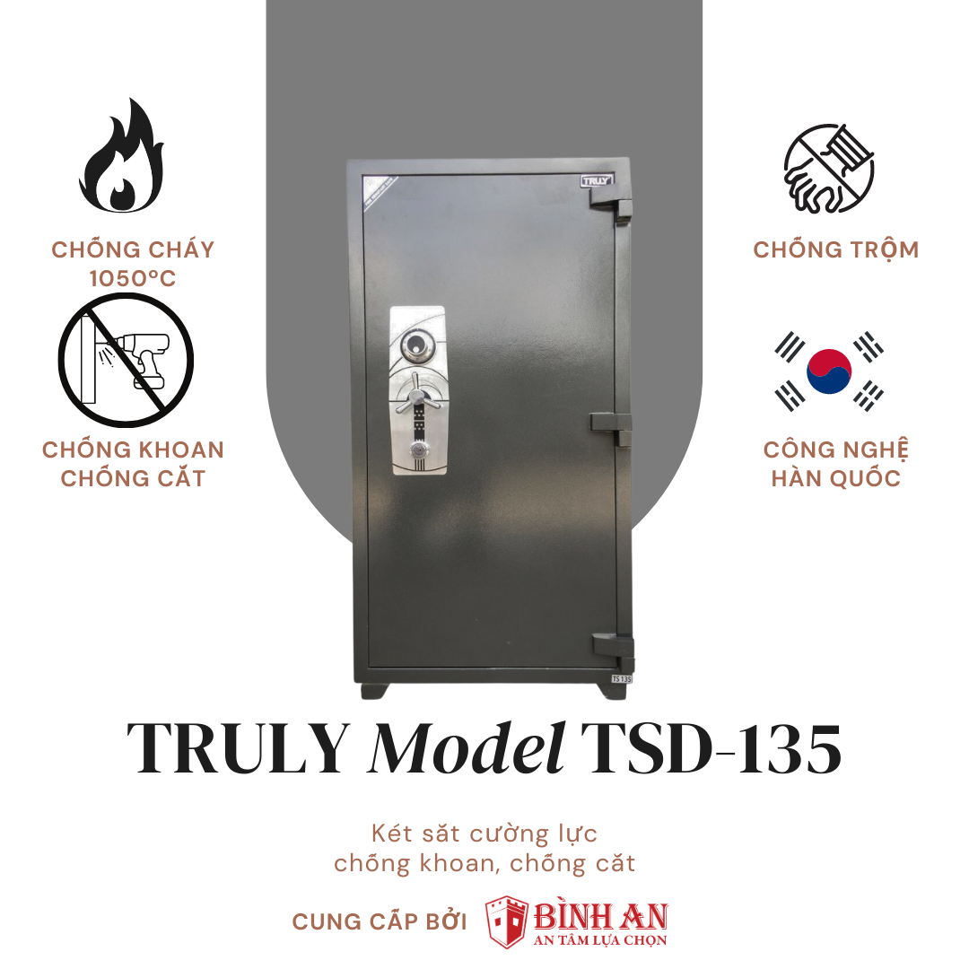  Két sắt Truly TSD-135 (495KG) Thép 12mm Chống Cạy 