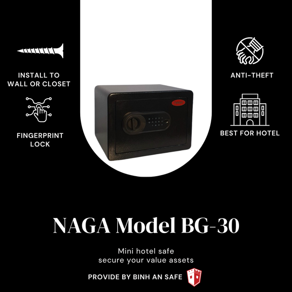 Két Sắt NAGA BG-300 Khoá Vân Tay Thông Minh Mini