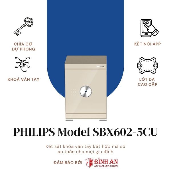 Két sắt PHILIPS SBX602-5CU (71.5kg) Kết Nối Thông Minh