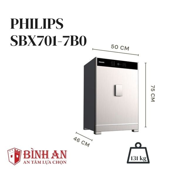 Két sắt PHILIPS SBX701-7B0 (131kg) Cao Cấp Thông Minh Hiện Đại