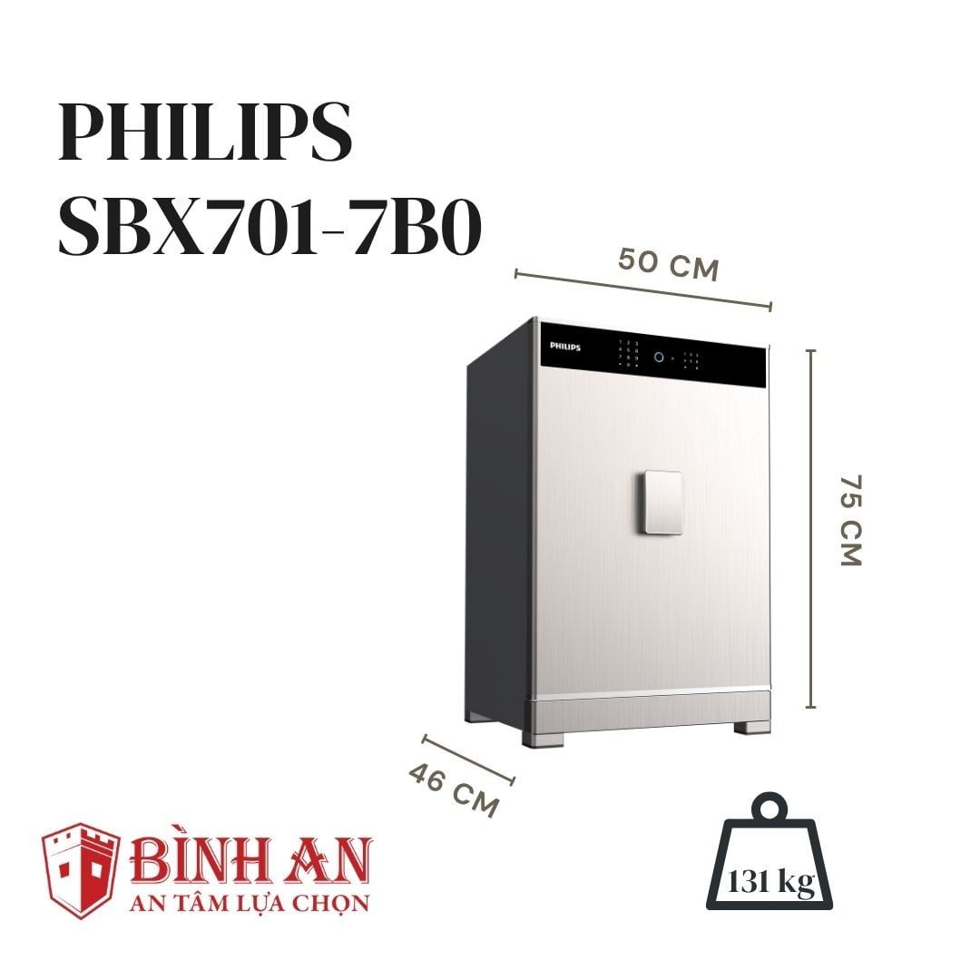  Két sắt PHILIPS SBX701-7B0 (131kg) Cao Cấp Thông Minh Hiện Đại 