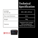  Két Sắt NAGA BG-300 Khoá Vân Tay Thông Minh Mini 
