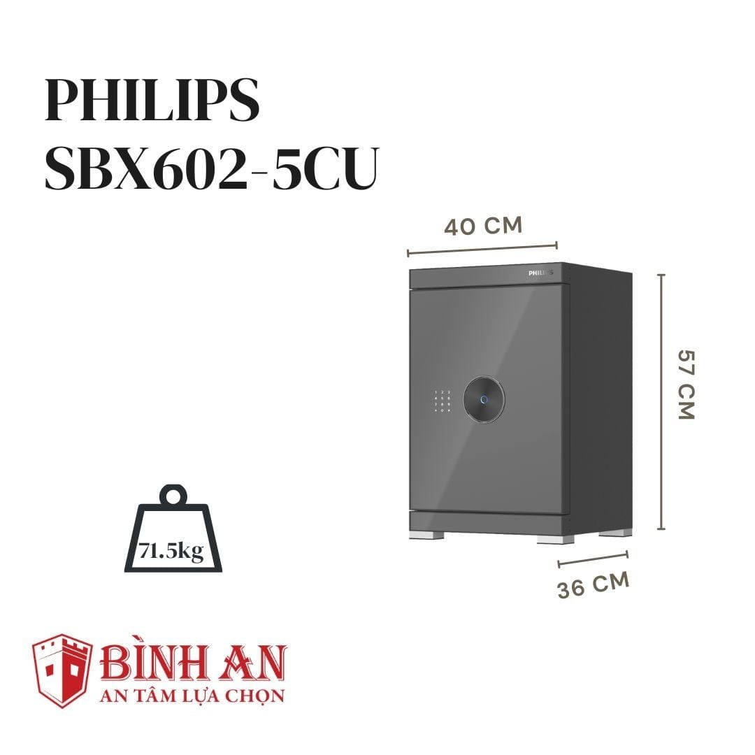  Két sắt PHILIPS SBX602-5CU (71.5kg) Kết Nối Thông Minh 