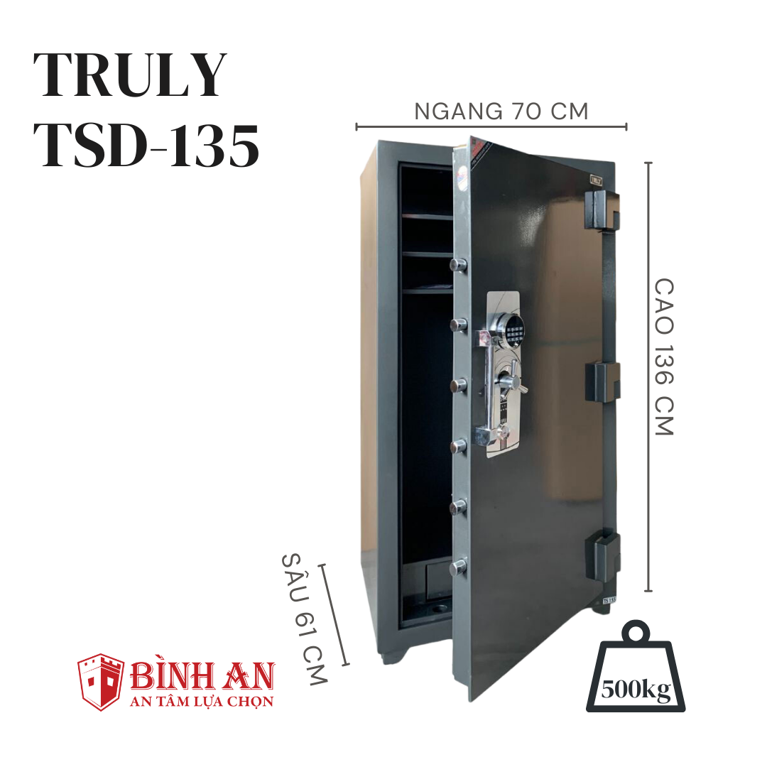  Két sắt Truly TSD-135 (495KG) Thép 12mm Chống Cạy 