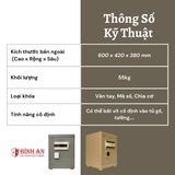  Két sắt BOKEE BK-60C (55kg) Thông Minh Kích Thước Lớn 