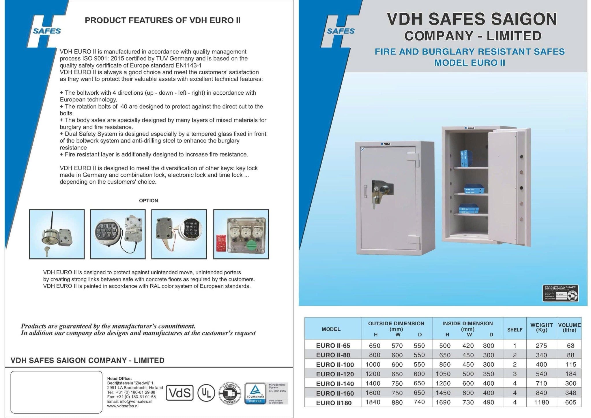  Két sắt VHD EURO II-160 