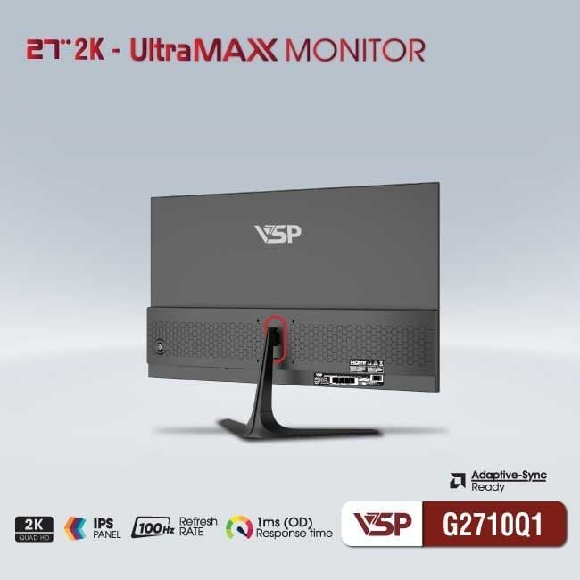 Màn Hình Văn Phòng VSP G2710Q1 | 27 inch, 2K, IPS, 100Hz, 1ms, Đen