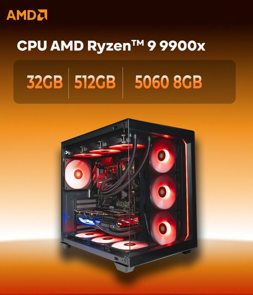 Bộ PC  AMD Ryzen 9 9900x -  32GB - 512GB - 5060 8GB - Windows 11