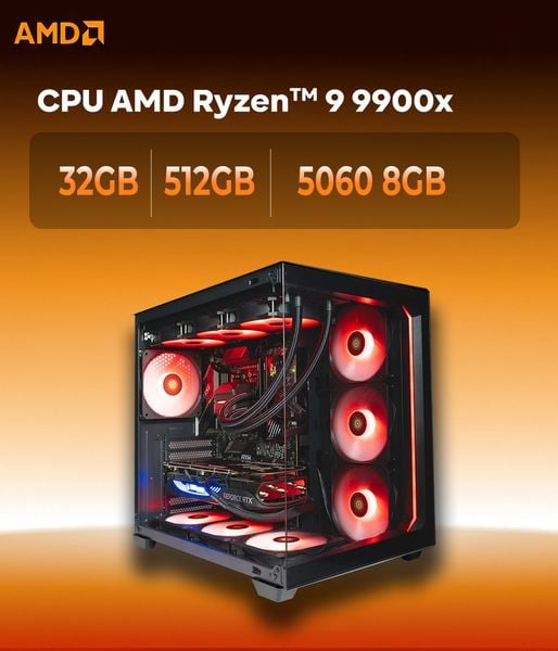  Bộ PC  AMD Ryzen 9 9900x -  32GB - 512GB - 5060 8GB - Windows 11 