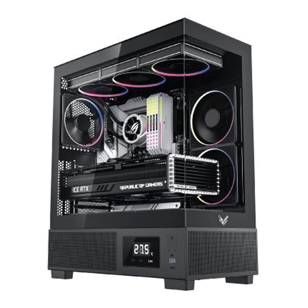 Thùng máy X3 Pro Gamer Edition Monitor - Đen, 1Fan, Có màn hình nhiệt độ