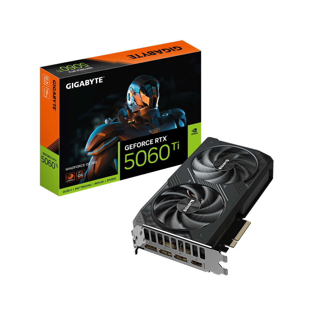 Card màn hình Gigabyte GeForce RTX™ 5060 Ti WINDFORCE OC 16G